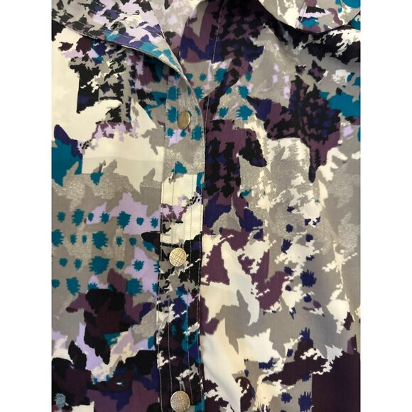 Investments Womens XL Abstract Print Button-Down Shirt Wearable Art Career - Picture 3 of 5
